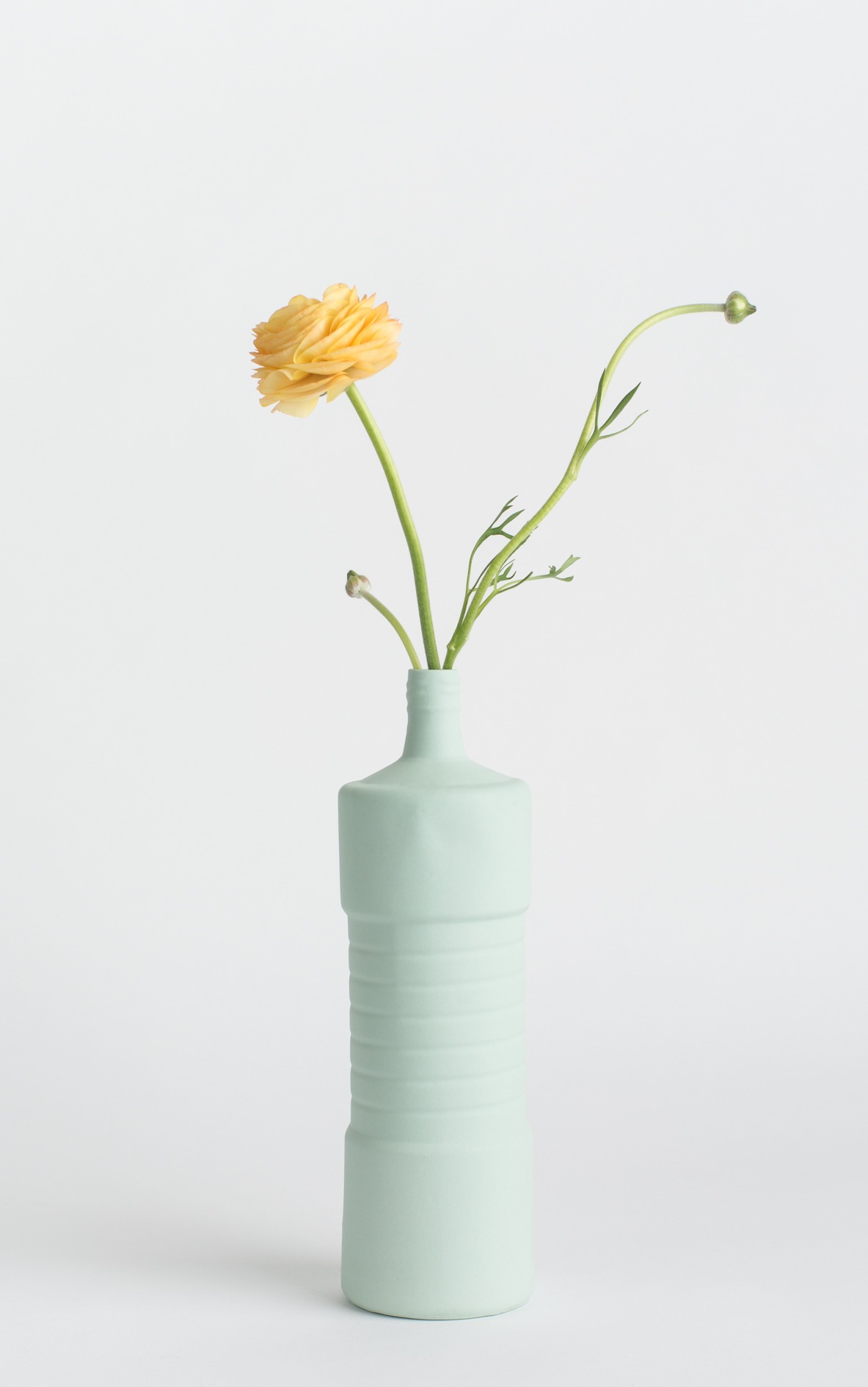 bottle vase #5 mint with flower