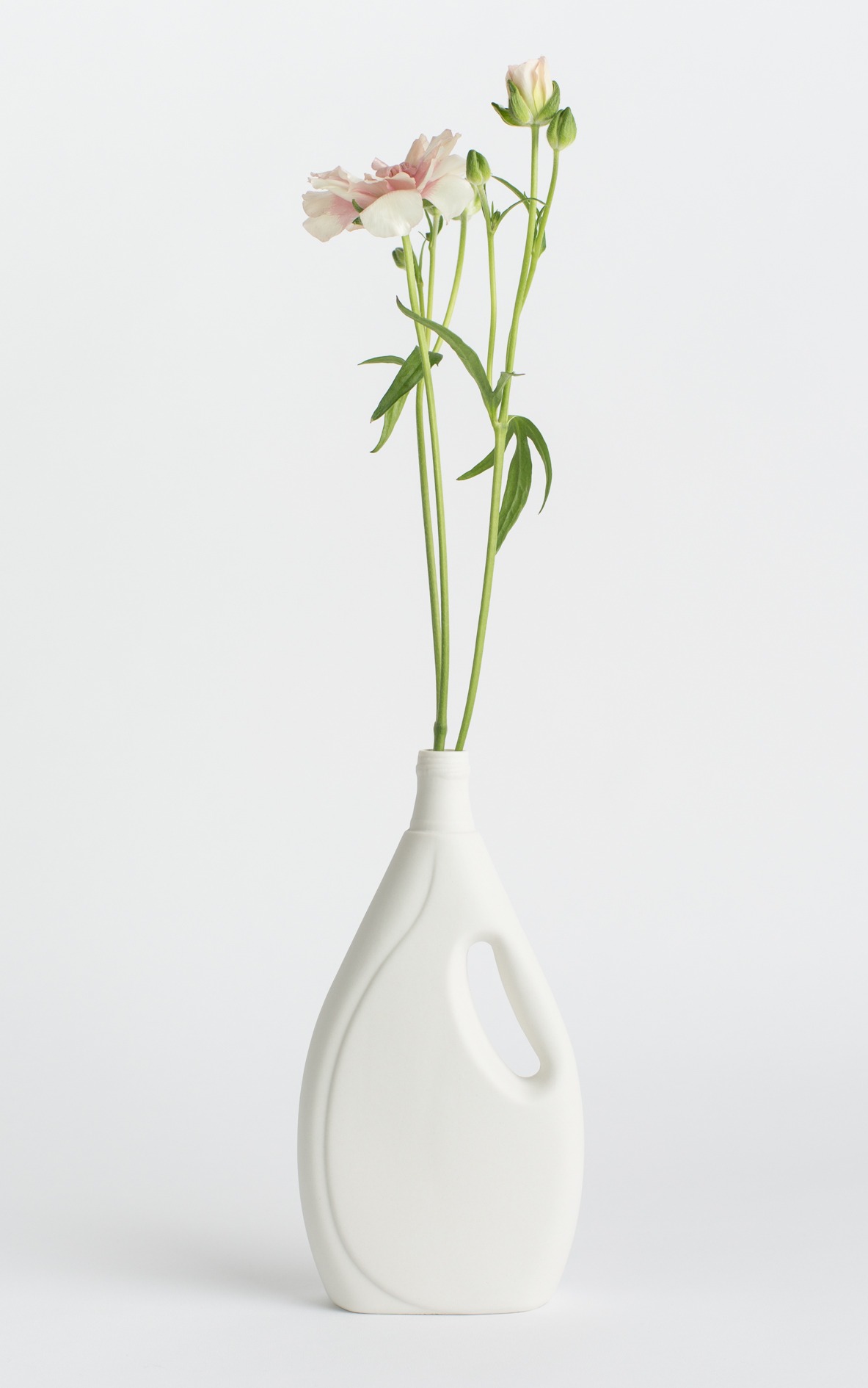 bottle vase #7 white with flower