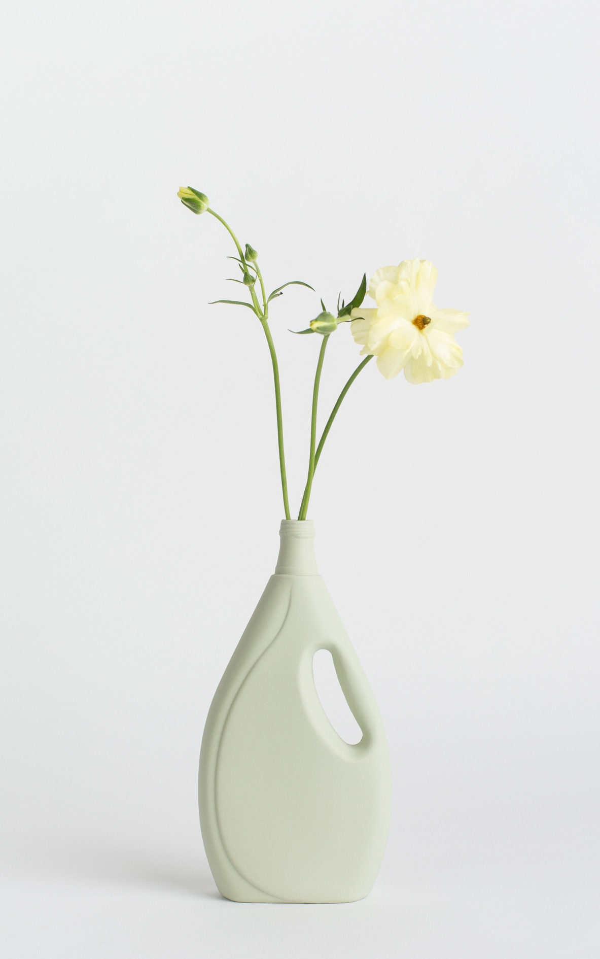 bottle vase #7 old green with flower
