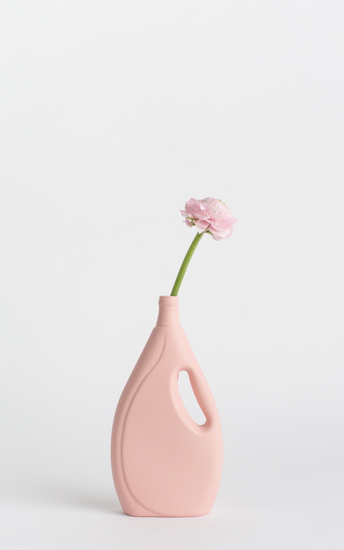 bottle vase #7 rose pink with flower