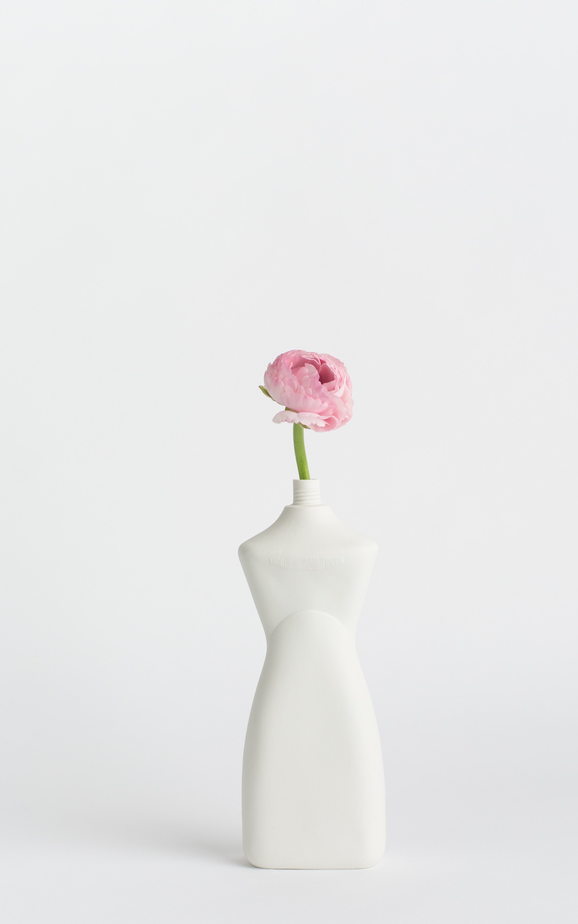bottle vase #8 white with flower