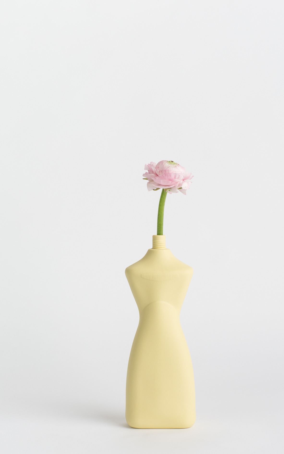 bottle vase #8 fresh yellow with flower