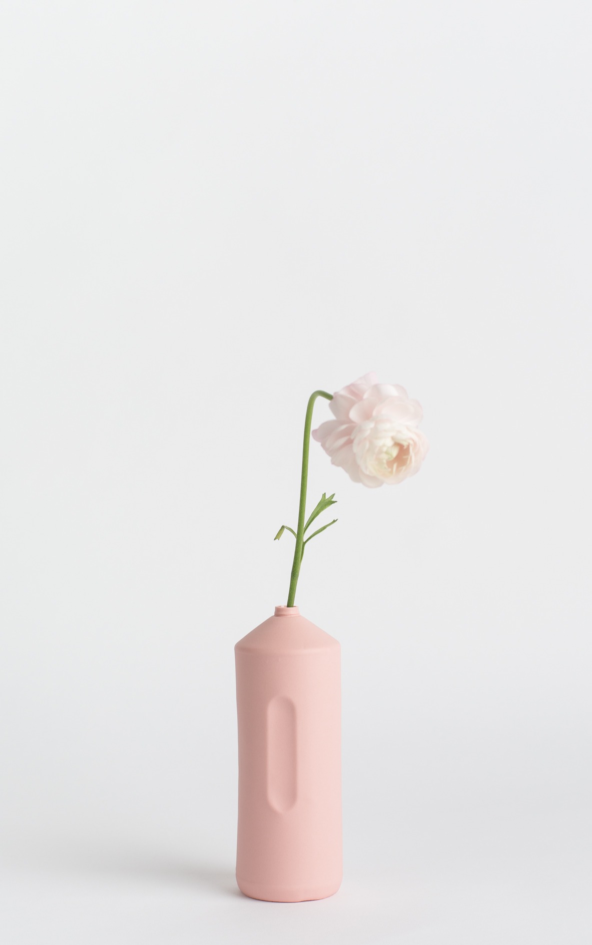bottle vase #2 rose pink with flower