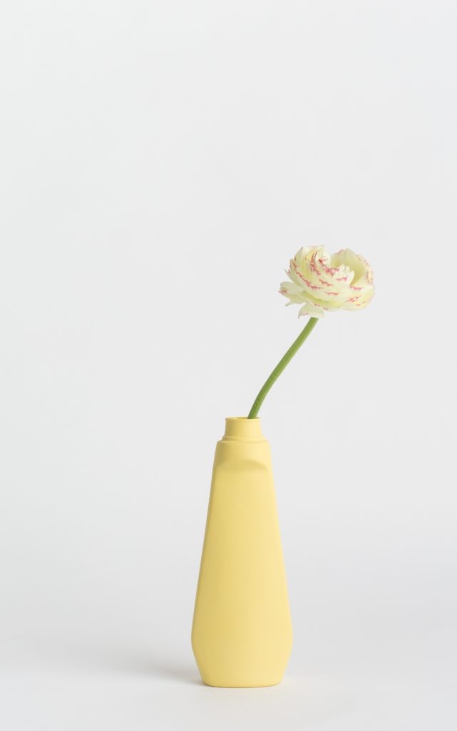 bottle vase #4 fresh yellow with flower