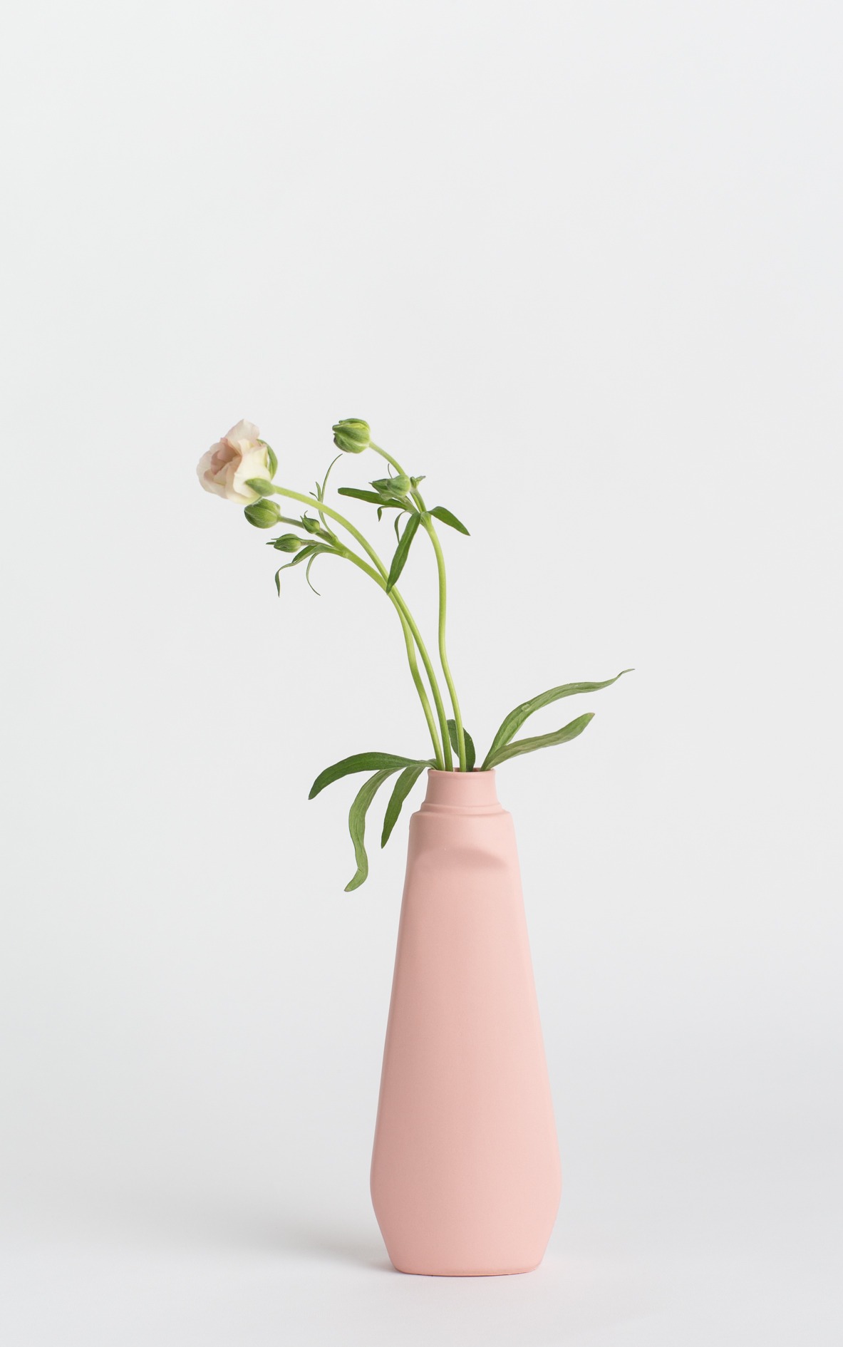 bottle vase #4 rose pink with flower
