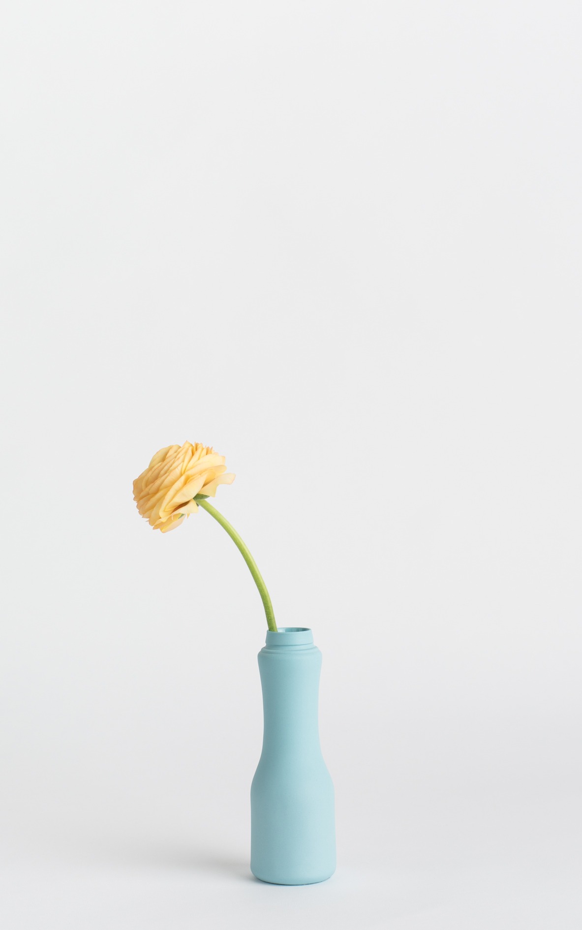 bottle vase #6 light blue with flower
