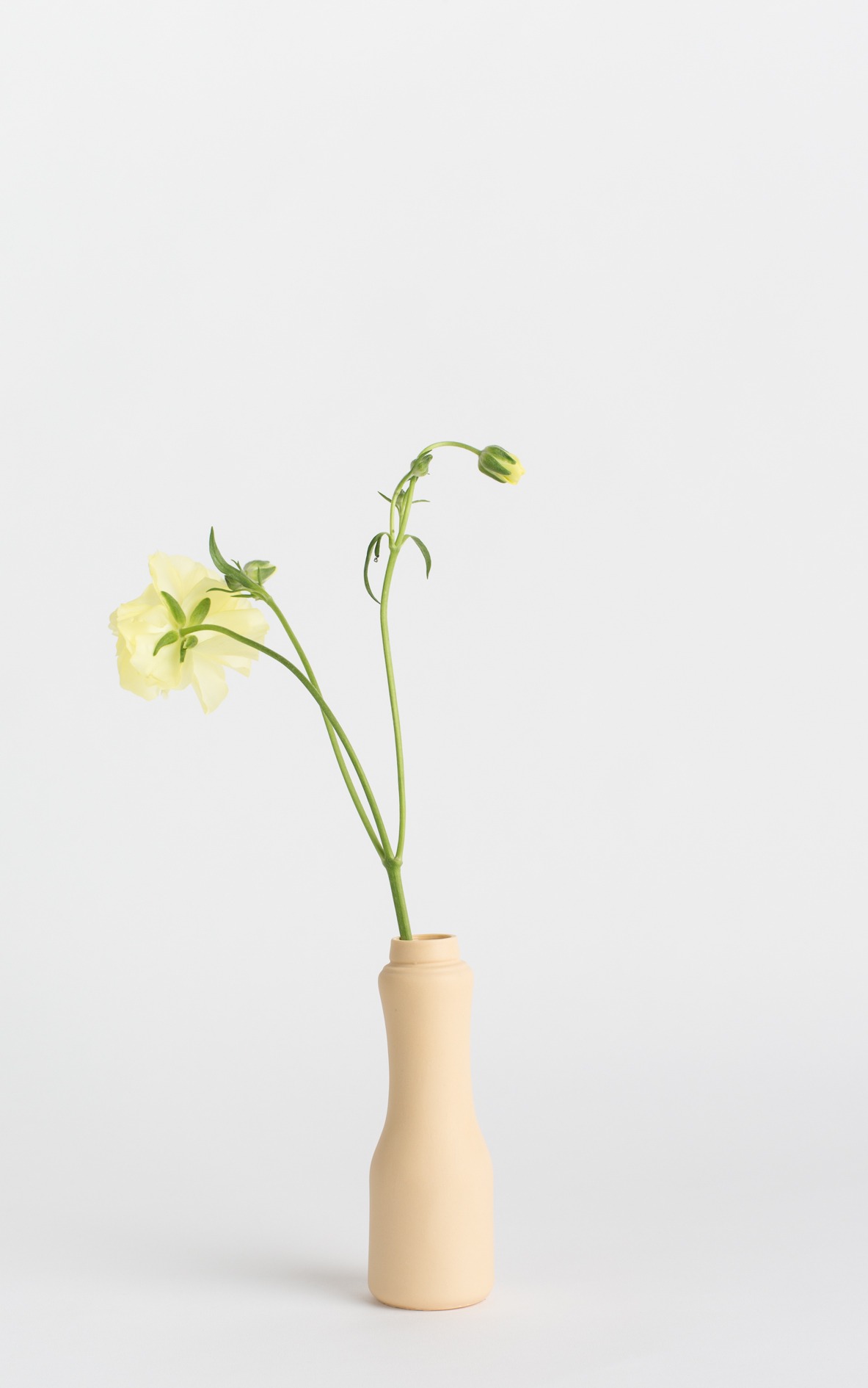 bottle vase #6 fresh yellow with flower