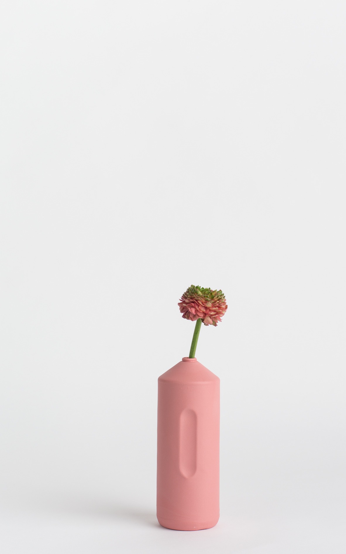 bottle vase #2 old red with flower