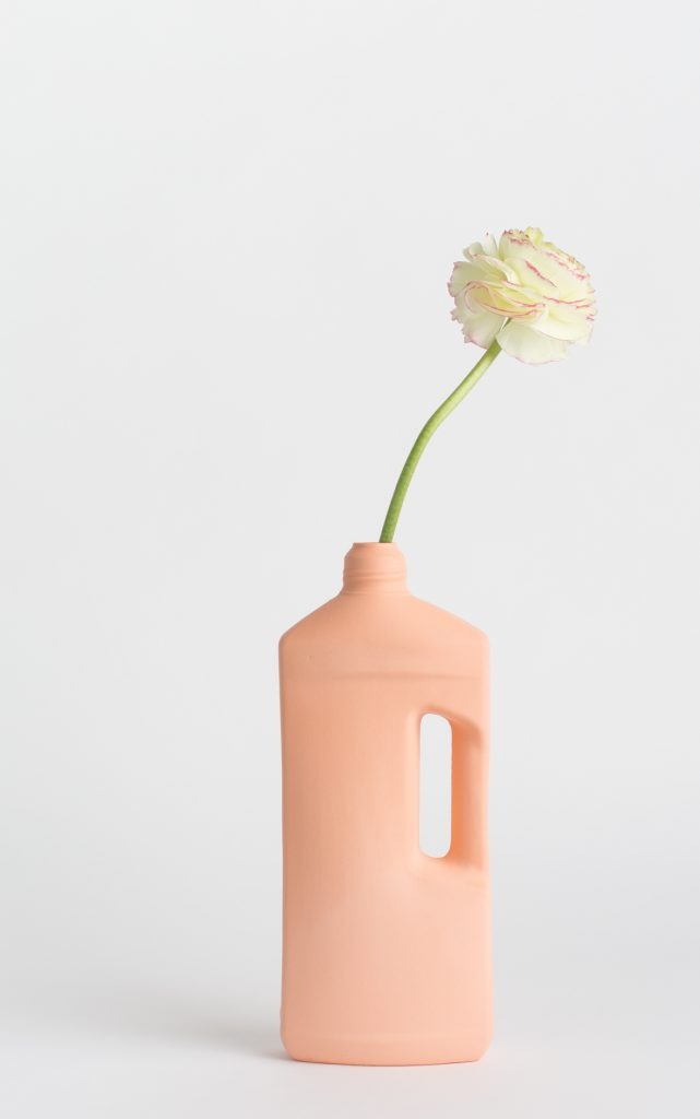 bottle vase #3 orange with flower