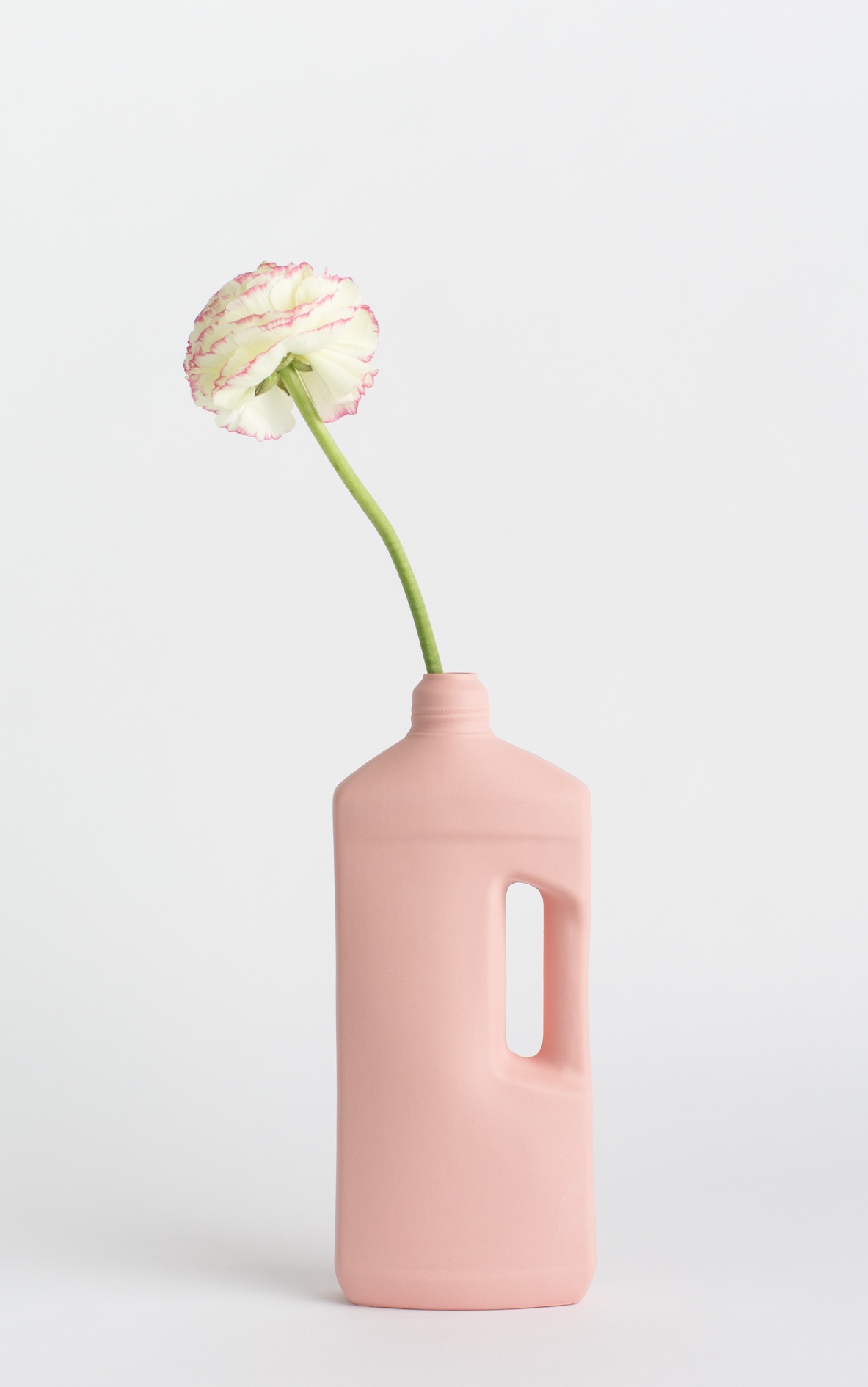bottle vase #3 rose pink with flower