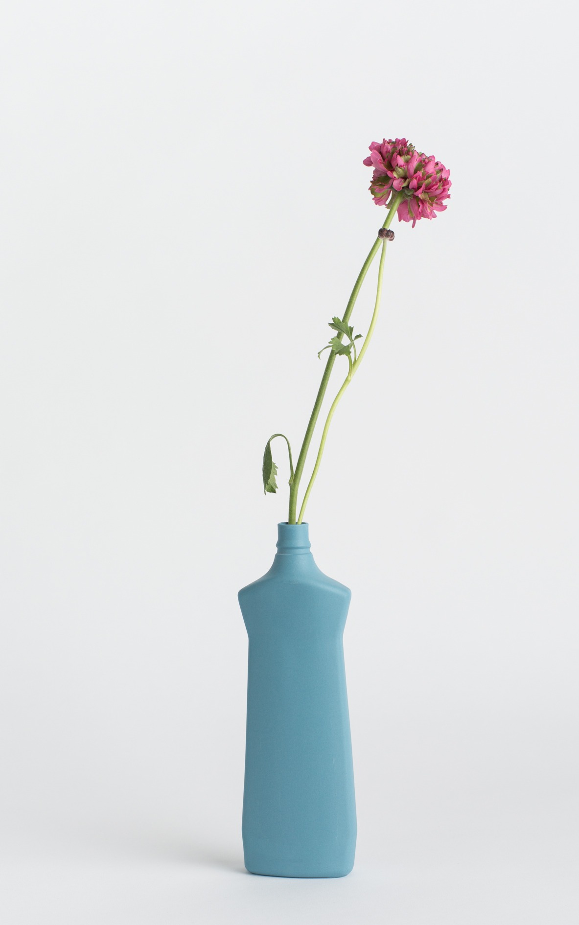 bottle vase #1 dark blue with flower