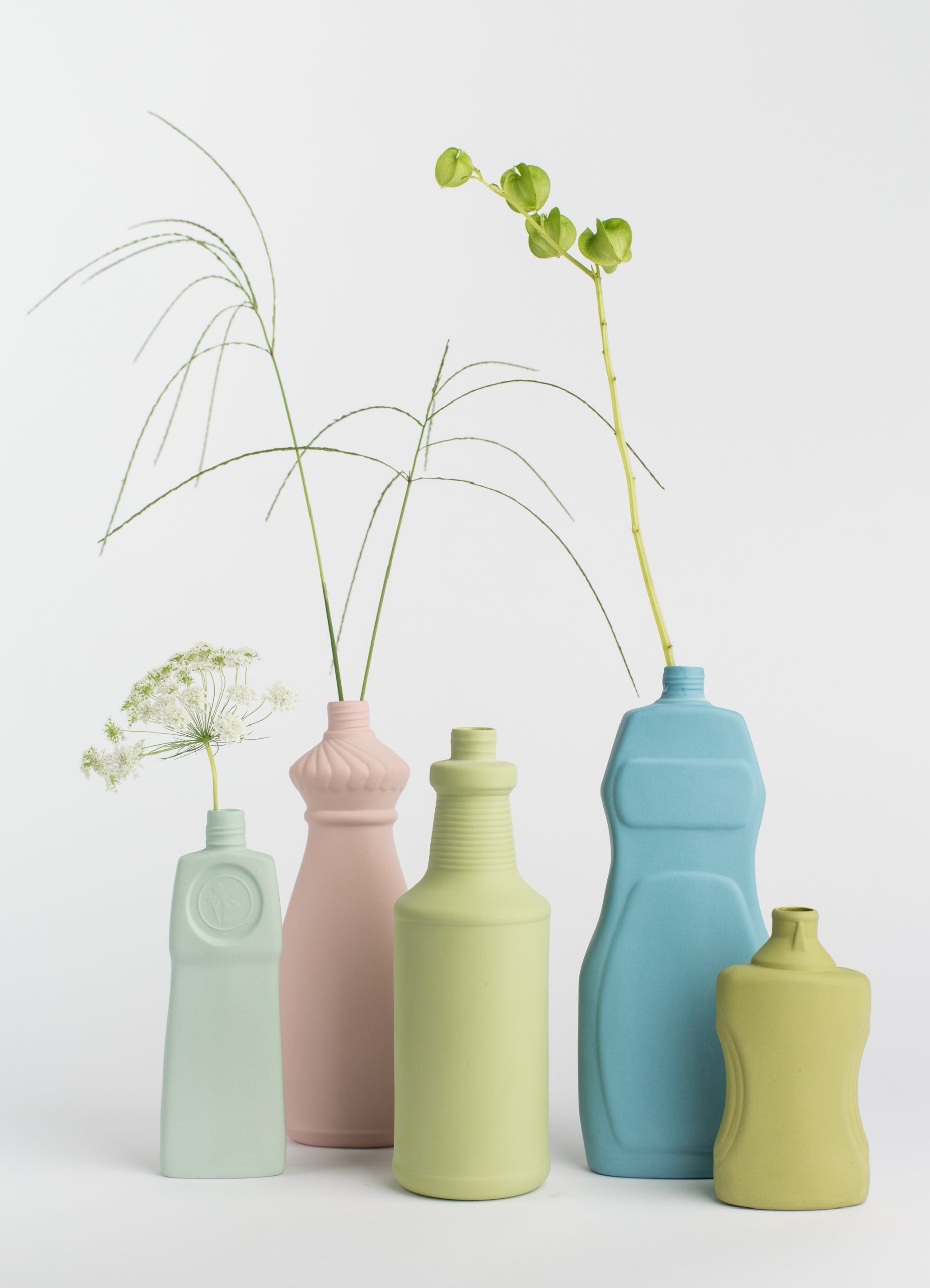 group photo five porcelain vases