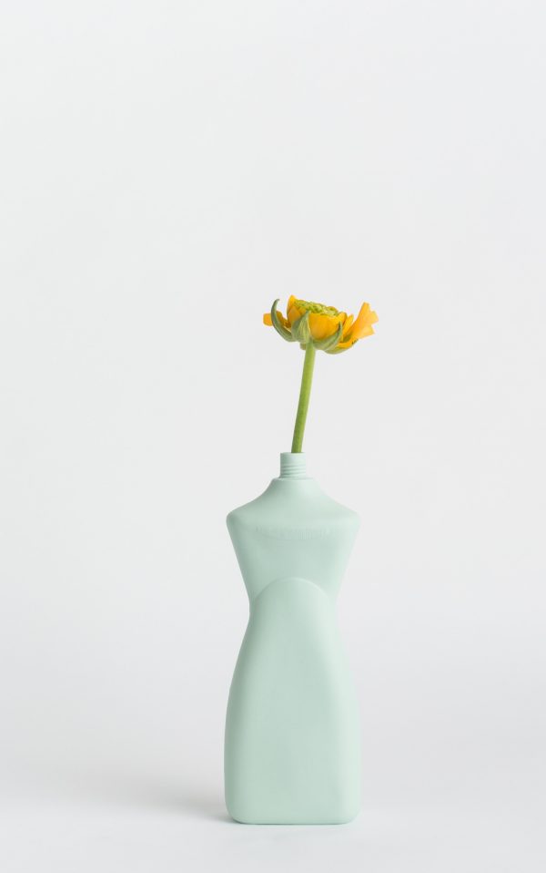 bottle vase #8 mint with flower