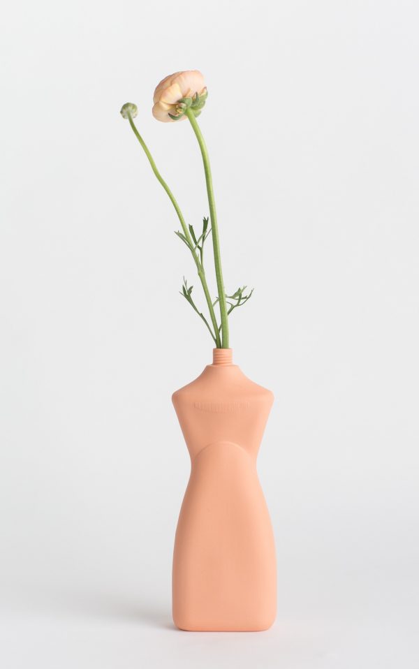 bottle vase #8 orange with flower