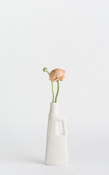 bottle vase #9 white with flower