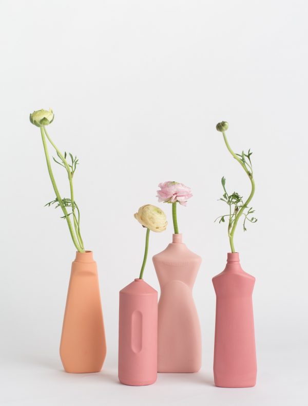 foekje fleur bottle vases pink set