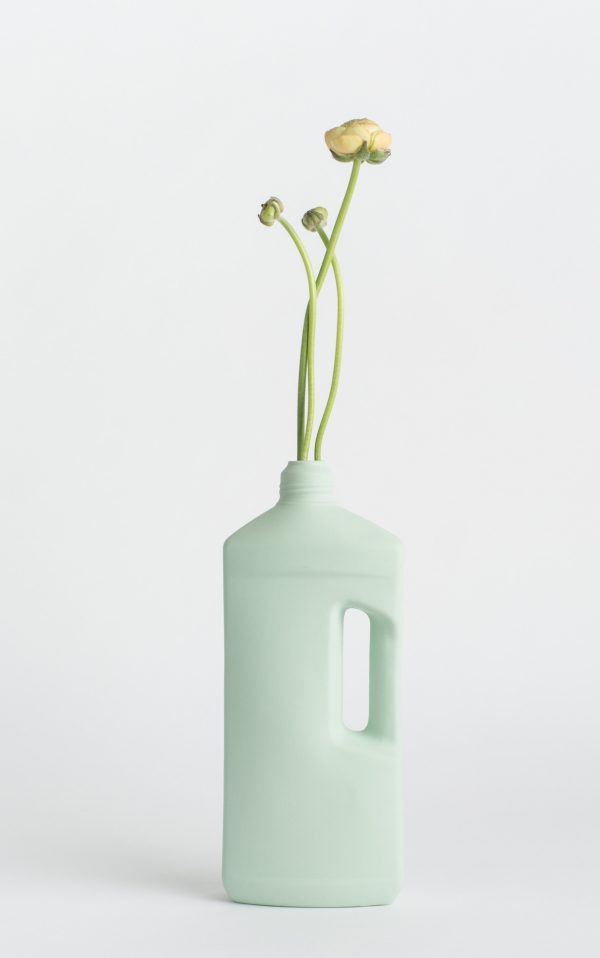 bottle vase #3 mint with flower